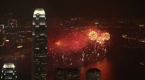 Hong Kong Fireworks Stock Footage