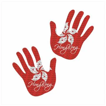 Hong kong flag hand vector Stock-Illustration