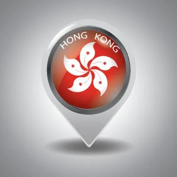 Hong Kong Flag Map Pointer Illustrazione stock