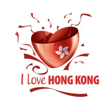 Hong Kong flag, vector illustration on a white background Hong Kong flag, ... Stock Photos