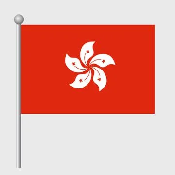 Hong Kong flag vector template background realistic copy Stock Illustration