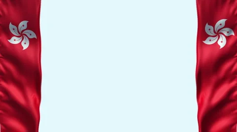 Hong-Kong flag waving loop + alpha Stock-Footage 5628906