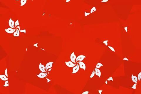 Hong Kong flags fan out in vibrant display Stock Illustration