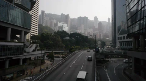 Hong Kong Freeway Overpass Stock Footage 27960788