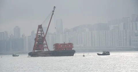 Hong Kong harbor Stock Footage 98319716