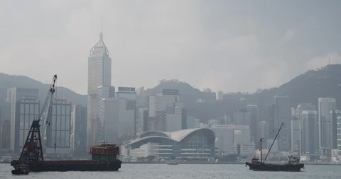 Hong Kong harbor Stock Footage 98328762