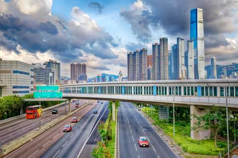 Hong Kong Highway Traffic Stock Photos