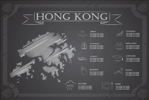 Hong Kong infographics, statistical data, sights. Stock Illustration