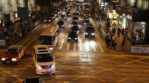 Hong Kong Intersection Stock-Footage 3779146