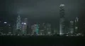 Hong Kong Island Skyline by night, Victoria Harbour, Kowloon, Ship, Skyscrapers HD Footage