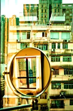 Hong Kong island tall buildings Stock Photos