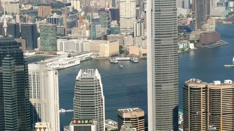 HONG KONG  Kowloon viewed between IFC office tower 動画素材 71121313