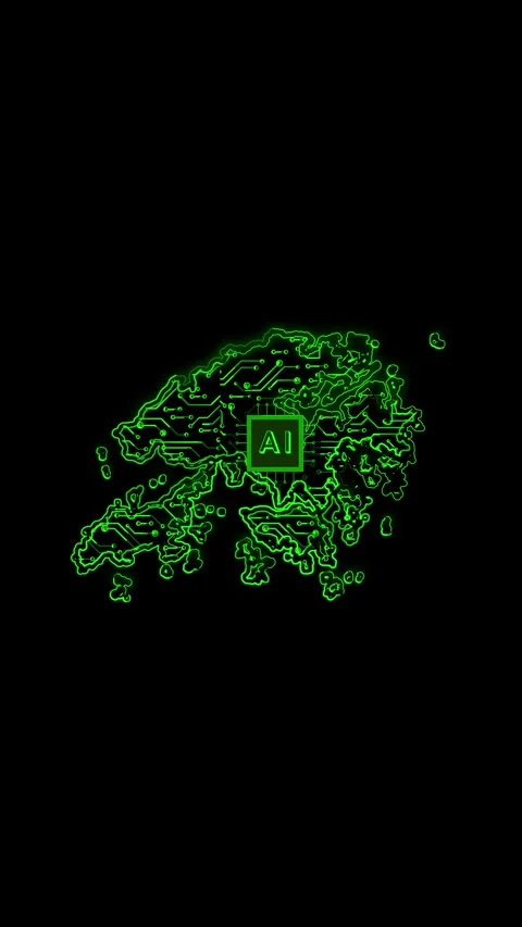 Hong Kong Map AI Chipset Technology Opener 動画素材 337171718