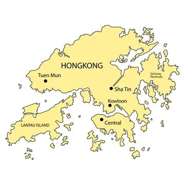 Hong Kong map Stock Illustration