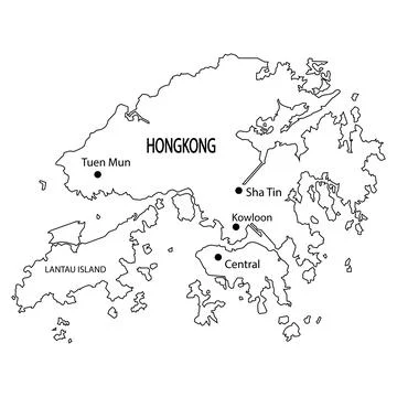 Hong Kong map Stock Illustration