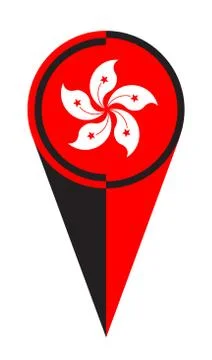 Hong Kong Map Pointer Location Flag Illustrazione stock