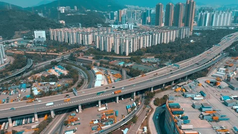 HONG KONG - MAY 1, 2018: Aerial view of a modern port container terminal. Import Stock-Footage 99941900