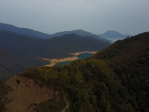 Hong Kong Mountains Drone Stock Footage