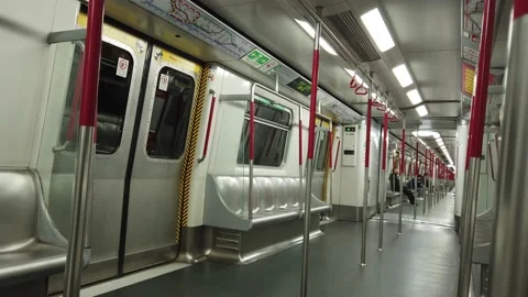 Hong Kong MTR Train Compartment without Passenger 1 Video stock 228802475