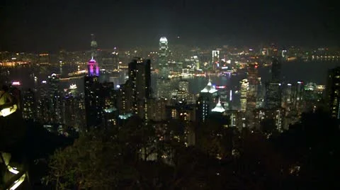 Hong Kong at night 2 Video stock 10587701