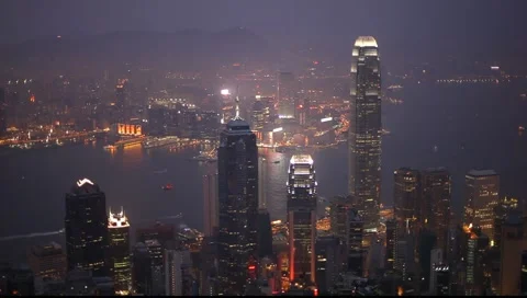 Hong Kong at night Stock Footage 1067137
