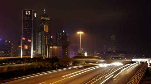 Hong Kong at Night Stock Footage 2629548