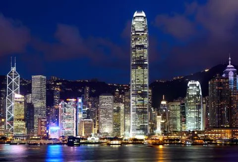 Hong kong at night Stock Photos