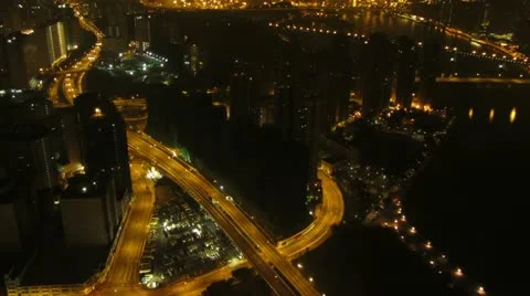 Hong Kong night timelapse Stock Footage