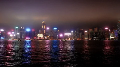 Hong Kong Night Timelapse Stock Footage 111450408
