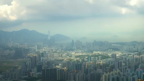 Hong Kong Panoramic View Stock Footage 114343539