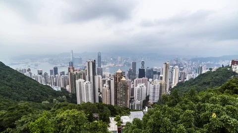 Hong Kong From The Peak Stock Footage 87249255