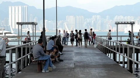 Hong Kong Pier Video stock 108603203