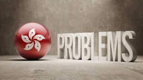 Hong Kong. Problems Concept. Stock Illustration