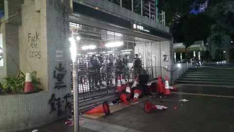 Hong Kong protest 2019 Video stock 219325469