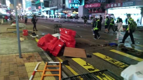 Hong Kong protest 2019 Video stock 219325844