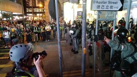 Hong Kong protest 2019 Video stock 219325898