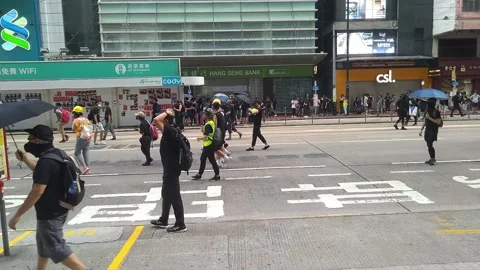 Hong Kong protest 2019 Stock Footage 219325987