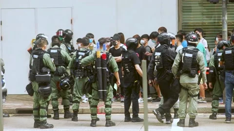 Hong kong protest 2020 Video stock 144606480
