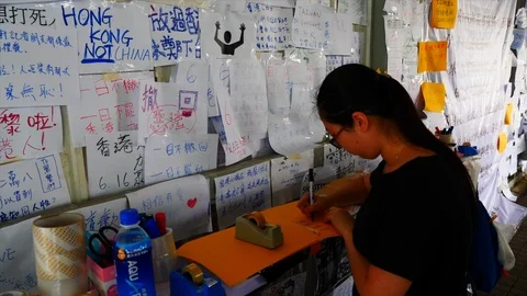 Hong Kong Protest Messages 스톡 동영상 112108581