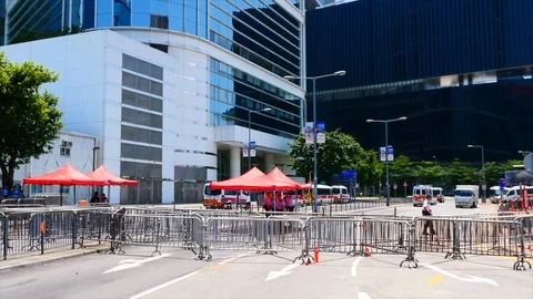 Hong Kong Protest Security Video stock 112105994