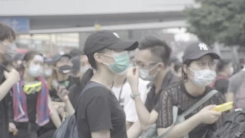 Hong Kong Protests Stock Footage 140629137