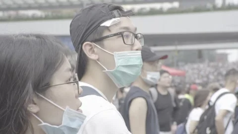 Hong Kong Protests Stock Footage 140629145