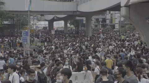 Hong Kong Protests Stock Footage 140629176