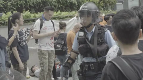 Hong Kong Protests Stock Footage 140629275