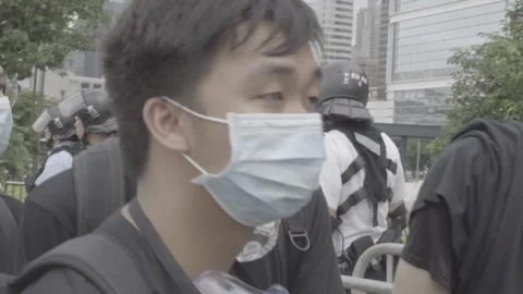 Hong Kong Protests Stock Footage 140629342