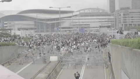 Hong Kong Protests Stock Footage 140629474