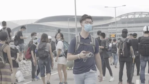Hong Kong Protests Stock Footage 140629666
