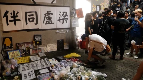 Hong Kong Protests Memorial Service Видео 111862353