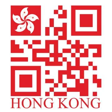 Hong kong  qr code flag, vector Stock Illustration