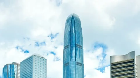 Hong Kong in the rays of the rising sun. Timelapse Video stock 8950662